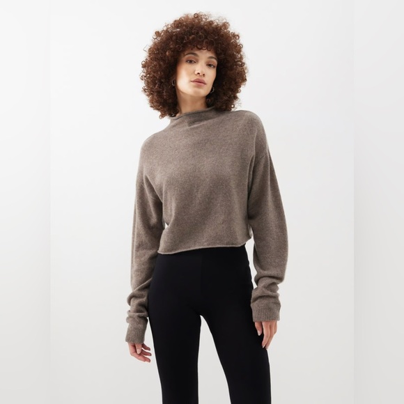Reformation Dana Roll Neck Cashmere Sweater Cropped Size XS - Picture 2 of 5